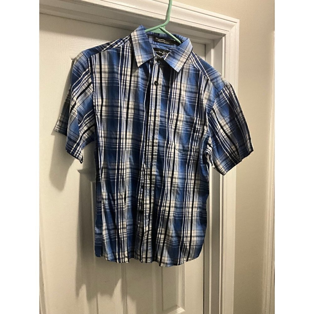 BEVERLY Hills Polo Club Boys Button Down Striped Shirt Size 14-16